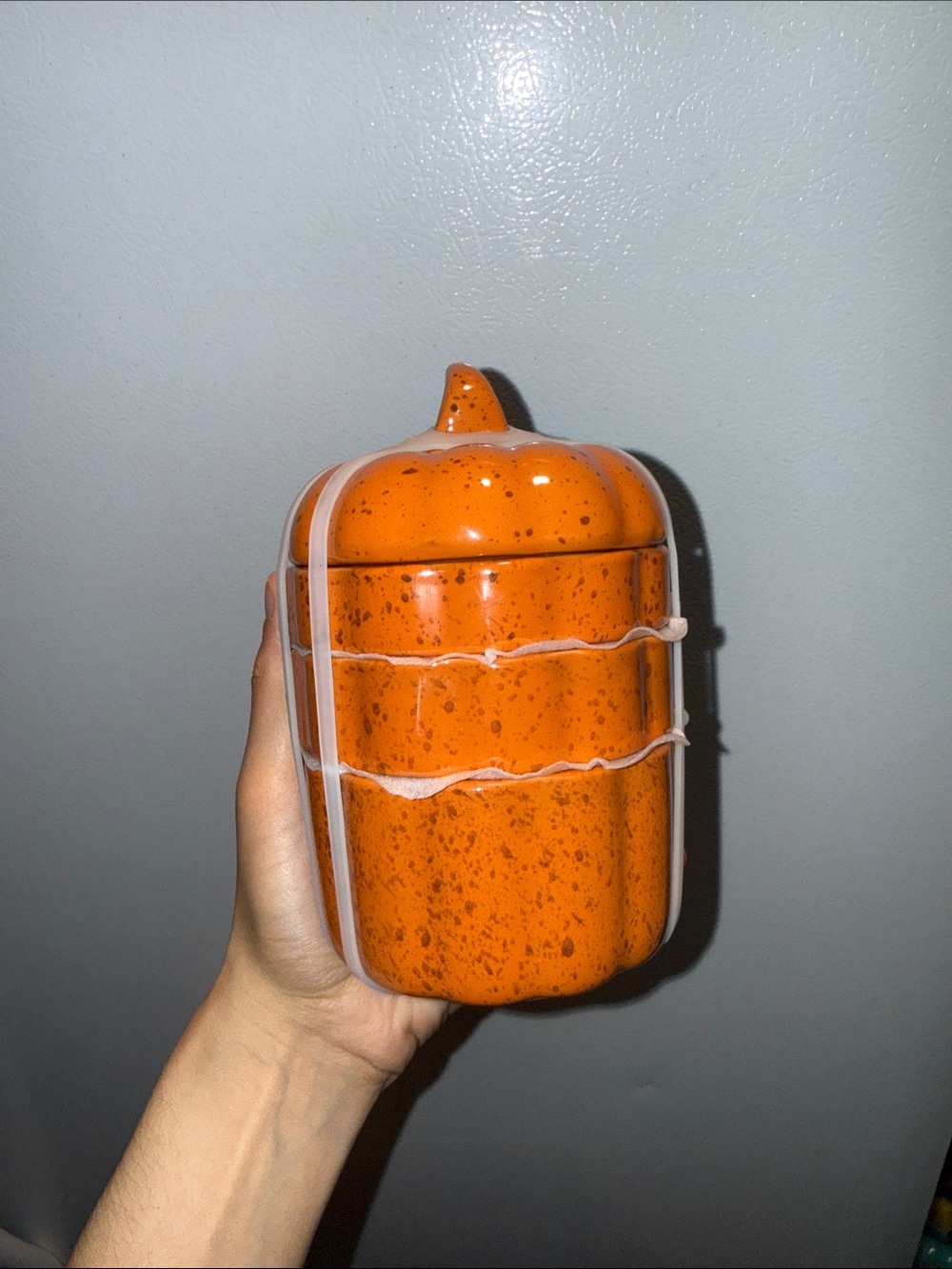 Orange Ceramic Pumpkin - Kitchen Storage